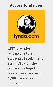 lynda.com log-in image from UFIT's Training Page