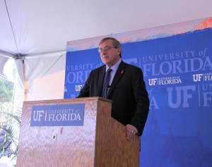 President Fuchs at the podium - Dec. 1, 2015