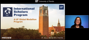SCREEN CAPTURE: A virtual presentation about the International Scholars Program from UF Preview