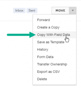 SCREEN GRAB: UF DocuSign's Copy With Field Data Feature