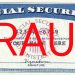 GRAPHIC: Social Security card with the word FRAUD in red across the card