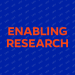 GRAPHIC: Enabling Research. Orange text on blue background. University of Florida.