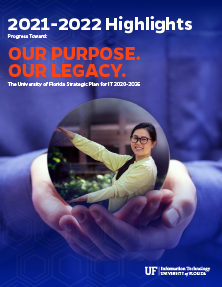 SCREEN CAPTURE: Cover image of the FY22 UFIT Contributions Report publication. University of Florida.