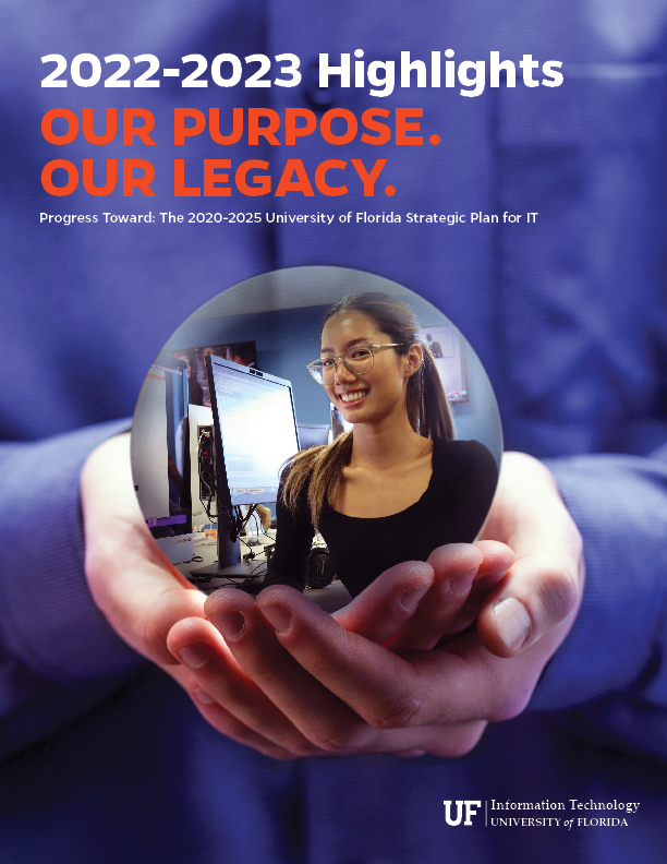 SCREEN CAPTURE: Cover of the 2022-2023 UFIT Highlights publication, the annual report of UF Information Technology.