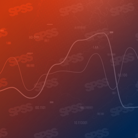 GRAPHIC: SPSS logo repeated on a blue and orange Ombre background. University of Florida.